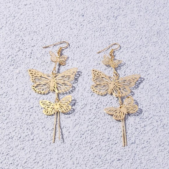 Earrings Butterfly Women Stud Bohemian Hoop Drop Cute Trendy Jewelry - Picture 4 of 8
